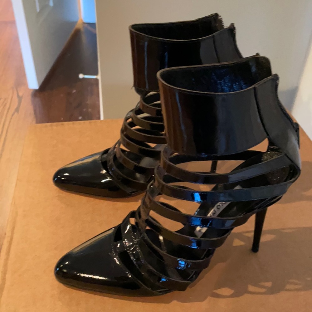 Manolo Blahnik sexy black patent leather boots